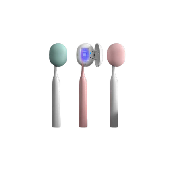 Elosung 2 Pcs White Portable Mini Toothbrush Sanitizer Compact Travel Uv Sterilizer For Home And Use Tumblers & Toothbrush Holders