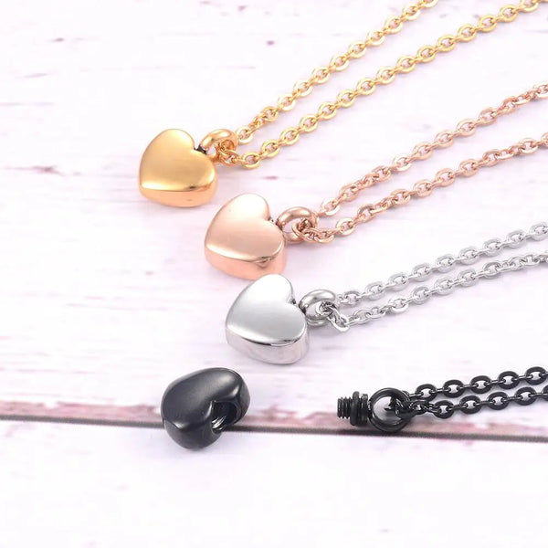 Veile Studios Small Heart Cremation Urn Necklace Stainless Steel Memorial Ash Pendant Jewelry Necklaces & Pendants