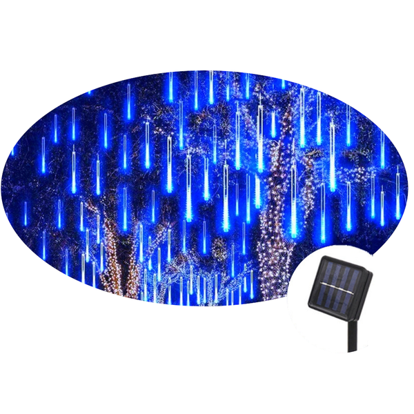 Solar Led Meteor Shower Rain Lights Holiday String Waterproof Garden Seasonal Decorations