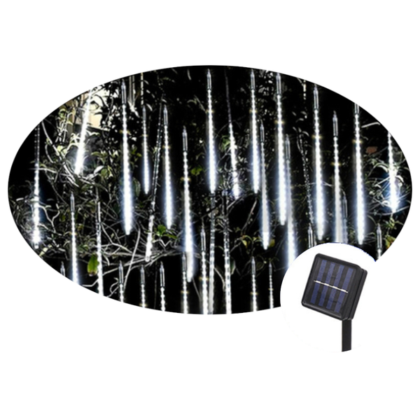 Solar Led Meteor Shower Rain Lights Holiday String Waterproof Garden Seasonal Decorations