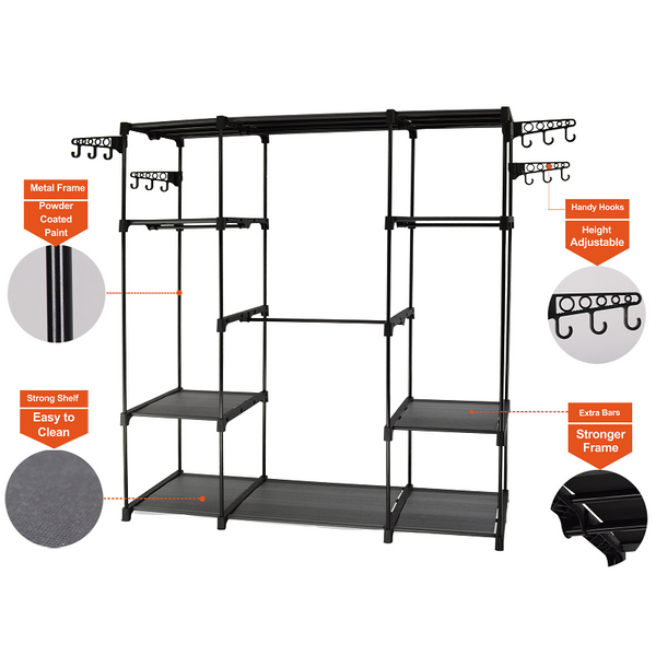Sorti Freestanding Portable Closet Metal Wardrobe Garment Rack Hanger Garment Racks