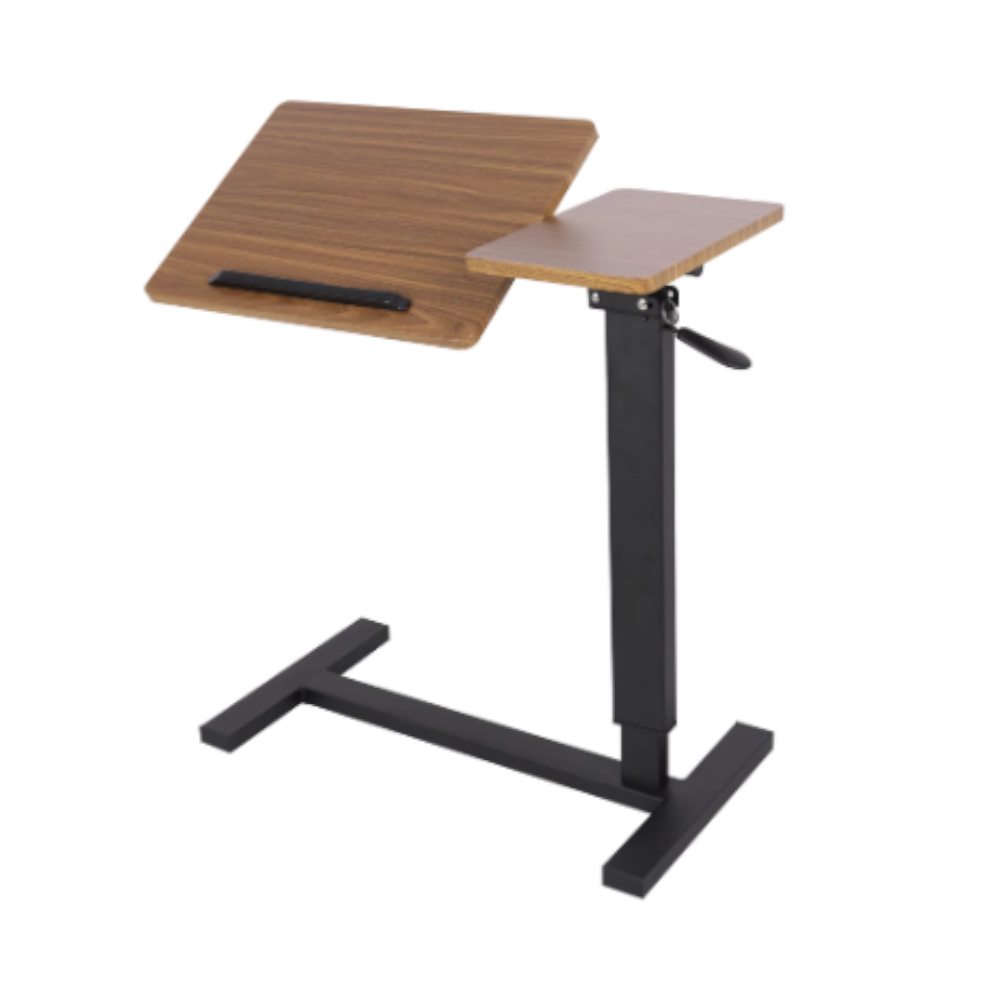 Split Top Tilting Adjustable Overbed Table With Wheels Laptop Desks
