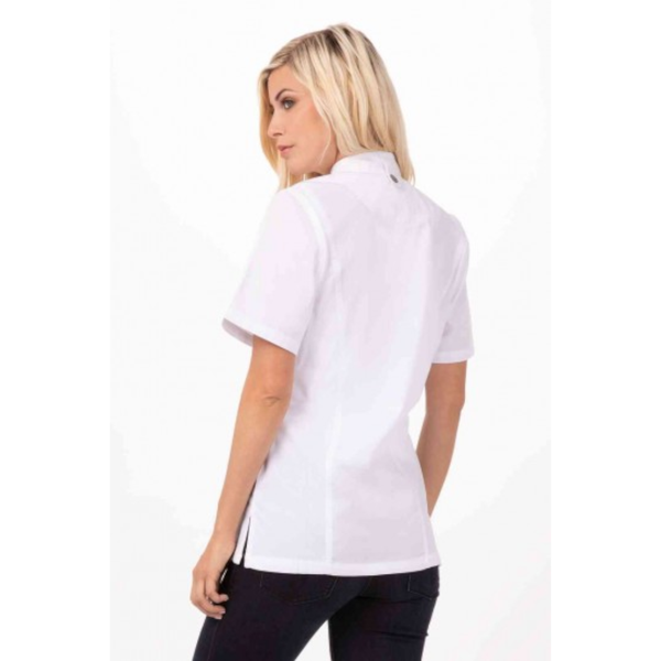 Chef Works Springfield Women's White Zipper Jacket By Chef Coats & Jackets