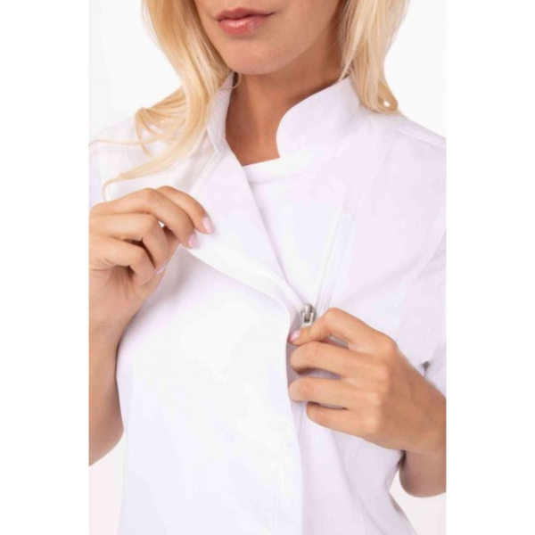 Chef Works Springfield Women's White Zipper Jacket By Chef Coats & Jackets