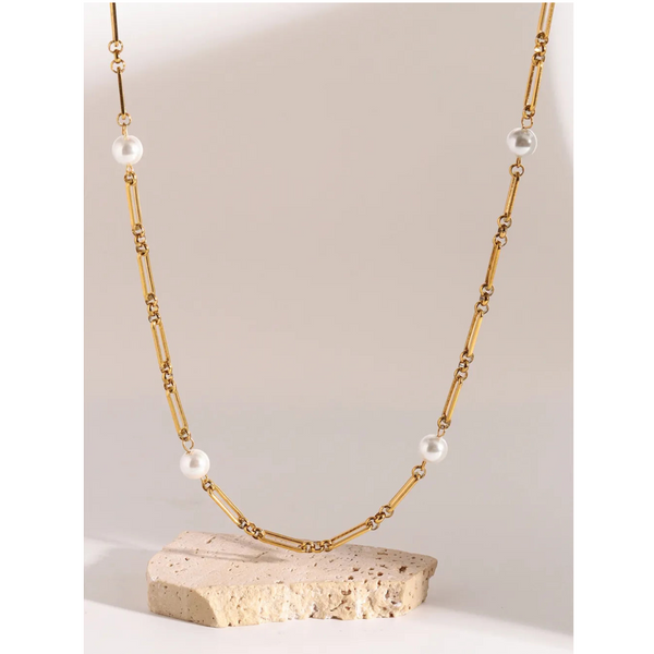 Stainless Steel Pearl Chain Necklace Chains Necklaces