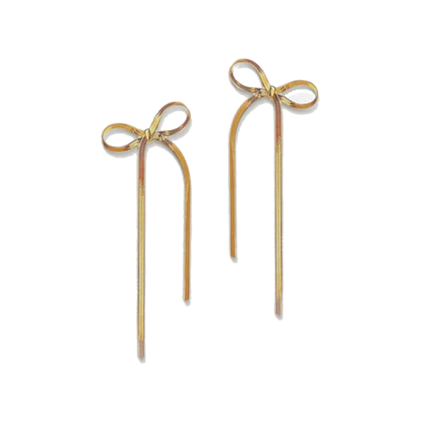 Stainless Steel Bow Bar Earrings