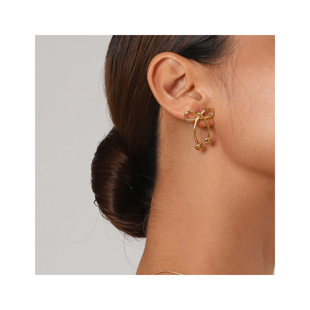 Stainless Steel Bow Earrings