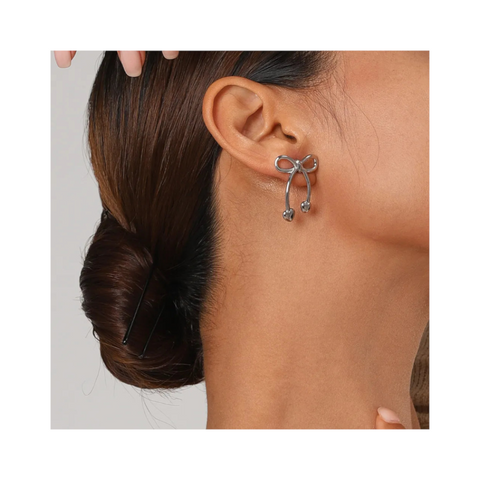 Stainless Steel Bow Earrings