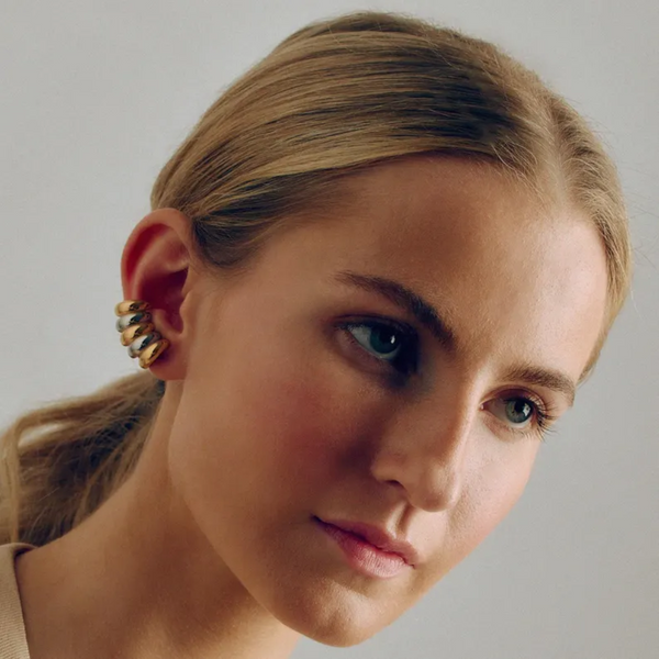 Stainless Steel Contrast Stud Earrings