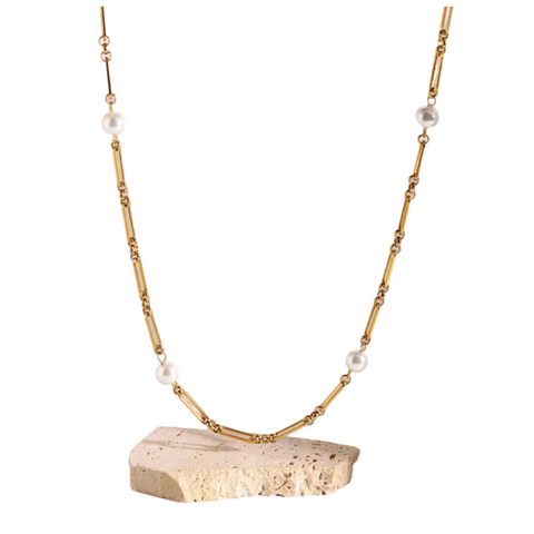 Stainless Steel Pearl Chain Necklace Chains Necklaces