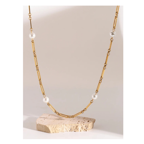 Stainless Steel Pearl Chain Necklace Chains Necklaces