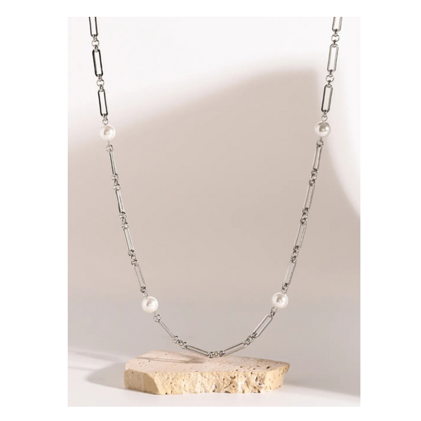 Stainless Steel Pearl Chain Necklace Chains Necklaces