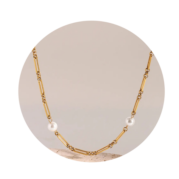 Stainless Steel Pearl Chain Necklace Chains Necklaces