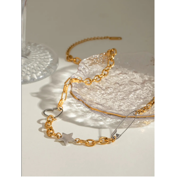 Stainless Steel Star Heart Necklace Necklaces & Pendants