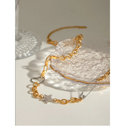 Stainless Steel Star Heart Necklace Necklaces & Pendants