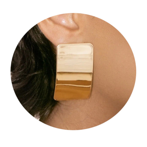 Veile Studios Stainless Steel Geometric Smooth Female Rectangular Titanium Earrings