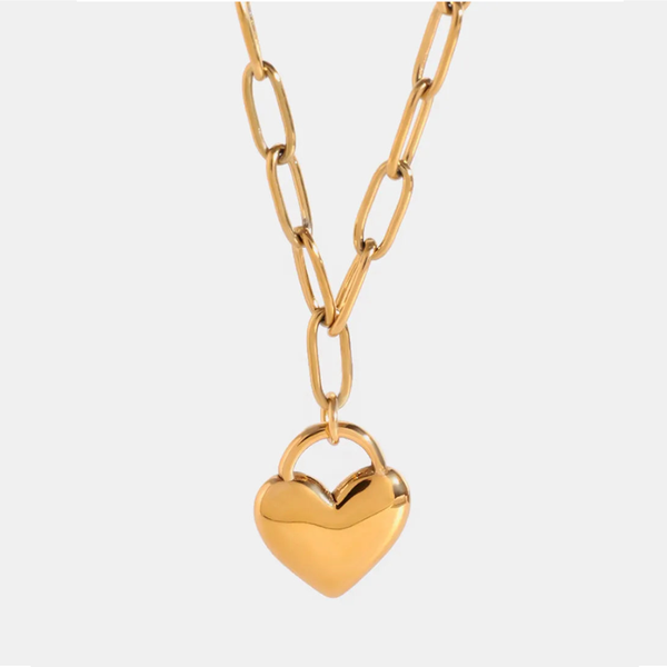 Veile Studios Stainless Steel Heart Pendant Necklace For Women Light Luxury Niche Simple Titanium Necklaces & Pendants