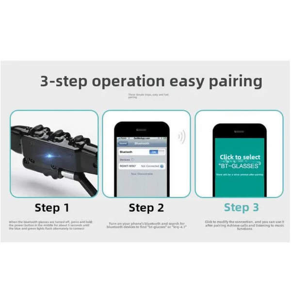 Black Bluetooth Sunglasses With Wireless Earbuds For Music And Calls Sunglasses Accessories