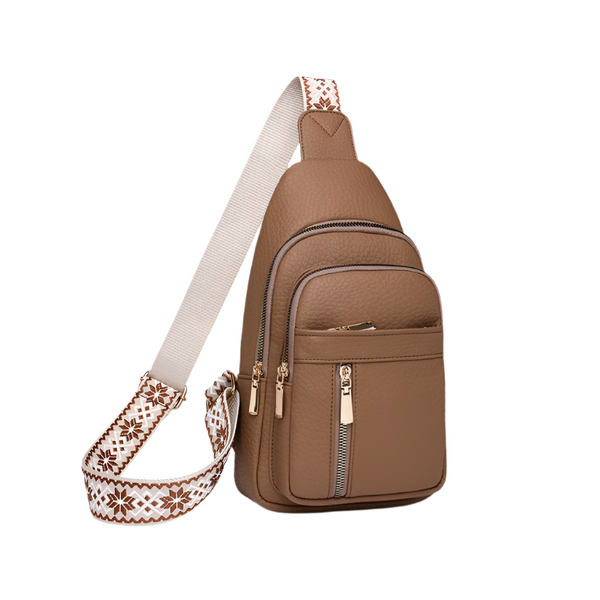 Elosung Khaki Stylish Pu Leather Crossbody Sling Bag Compact And Multi Functional Women's Bags & Handbags