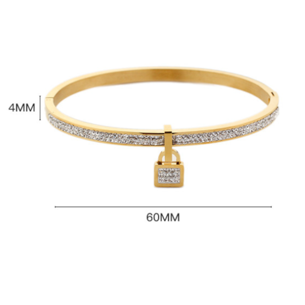 Veile Studios Super Flash Full Diamond Lock Head Concealed Buckle Bracelet Titanium Steel Jewelry Bracelets