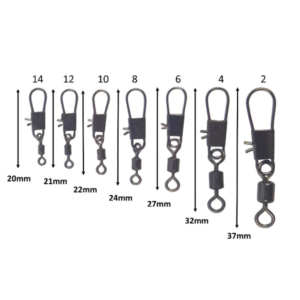 Swimerz Rolling Swivel W Interlock Snap Size 8 45 Pack Other Terminal Tackle