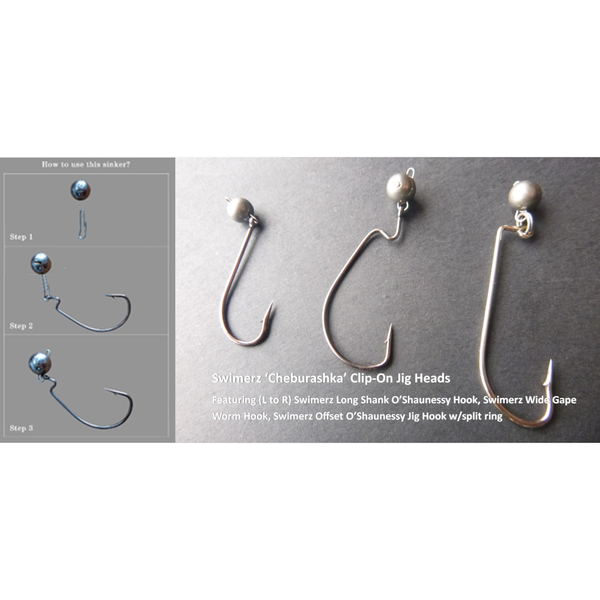 Swimerz 1Gm Cheburashka Clip On Jig Head Tungsten 20 Pack Baits & Lures