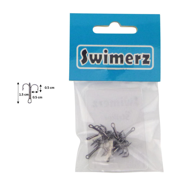 Swimerz Striker Trebles Size 10 Black Nickel 14 Pack Hooks