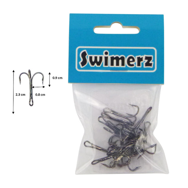 Swimerz Striker Trebles Size 4 Black Nickel 12 Pack Hooks