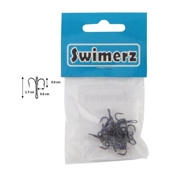 Swimerz Striker Trebles Size 8 Black Nickel 14 Pack Hooks