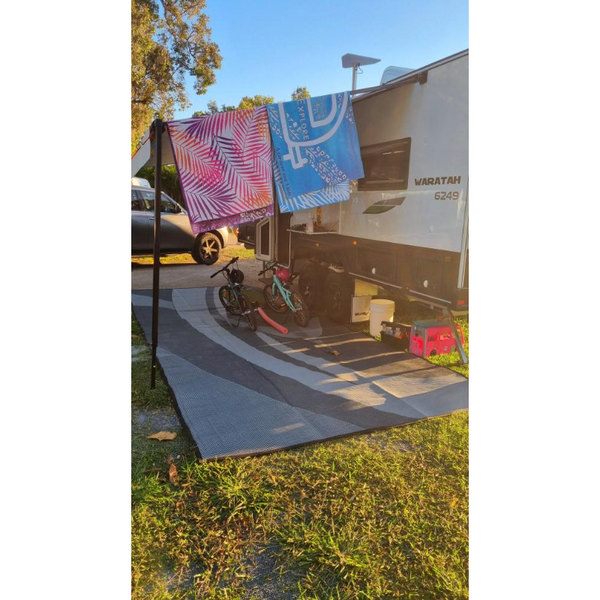 Camping Mat Warehouse Recycled Poly Swish Grey 3M X 1.8M Door Mats & Floor Mats