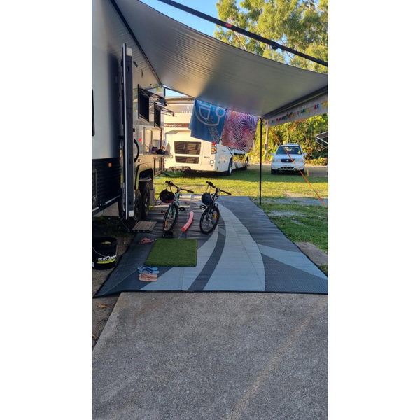 Camping Mat Warehouse Recycled Poly Swish Grey 3M X 1.8M Door Mats & Floor Mats