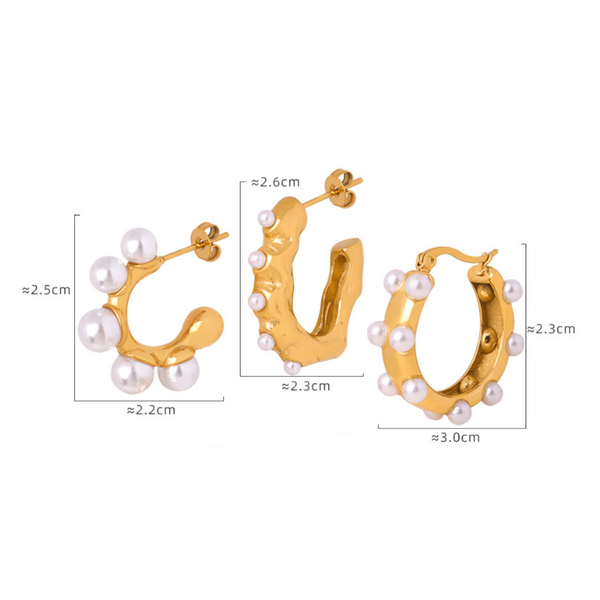 Synthetic Pearl 18K Gold Plated Earrings