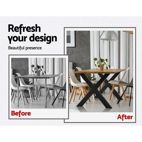 Artiss Metal Table Legs Diy X Shaped 71X60cm Set Of 2 Dining Table Legs