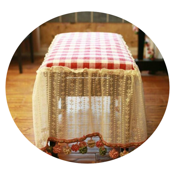 Lace Embroidered Fabric Piano Dust Cover For Double Seats 80 By 38 Centimetres Piano Accessories