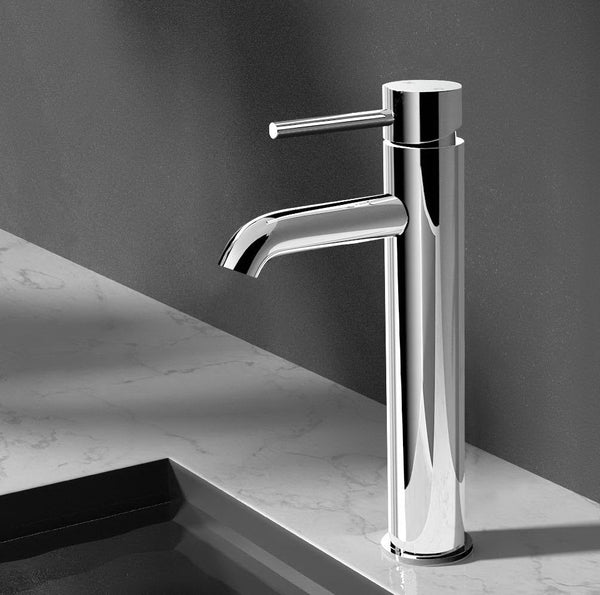Cefito Bathroom Basin Mixer Tap Round Tall Faucet Vanity Laundry Chrome Bathroom Sink Taps