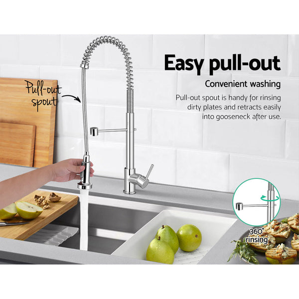 Cefito Kitchen Mixer Tap Pull Down 2 Modes Sink Faucet Basin Laundry Chrome Kitchen Taps