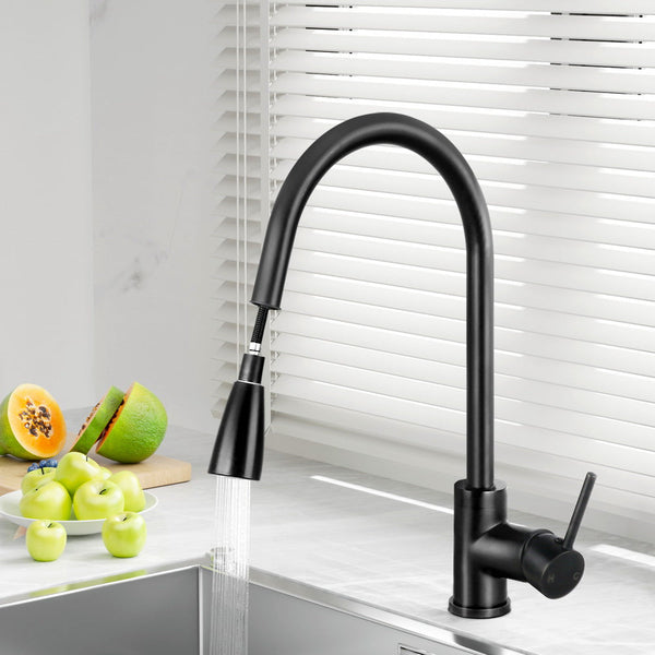 Cefito Kitchen Mixer Tap Pull Out 2 Mode Sink Faucet Basin Laundry Black Kitchen Taps