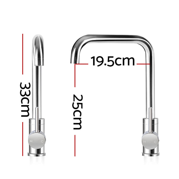 Cefito Kitchen Mixer Tap Mixer Rectangle Sink Faucet Basin Laundry Chrome Kitchen Taps