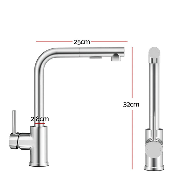 Cefito Kitchen Mixer Tap Pull Out Rectangle 2 Mode Sink Basin Faucet Swivel Wels Chrome Kitchen Taps
