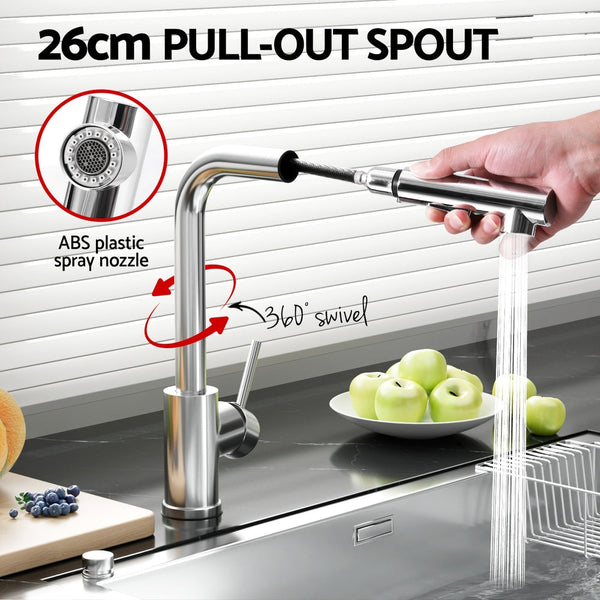 Cefito Kitchen Mixer Tap Pull Out Rectangle 2 Mode Sink Basin Faucet Swivel Wels Chrome Kitchen Taps