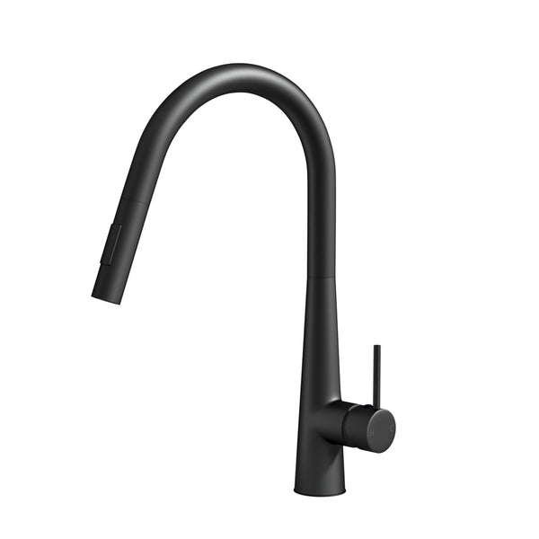 Cefito Kitchen Mixer Tap Pull Out Round 2 Mode Sink Basin Faucet Swivel Wels Black Kitchen Taps