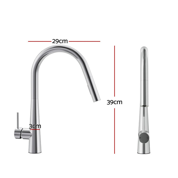Cefito Kitchen Mixer Tap Pull Out Round 2 Mode Sink Basin Faucet Swivel Wels Chrome Kitchen Taps