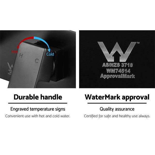 Cefito Bathroom Basin Mixer Tap Separate Faucet Vanity Laundry Black Bathroom Sink Taps