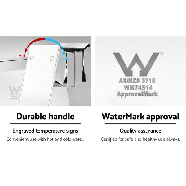 Cefito Bathroom Basin Mixer Tap Separate Faucet Vanity Laundry Chrome Bathroom Sink Taps