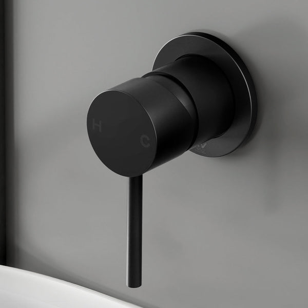 Shower Taps & Thermostats Cefito Basin Mixer Wall Tap Round Brass Faucet Shower Bathtub Black