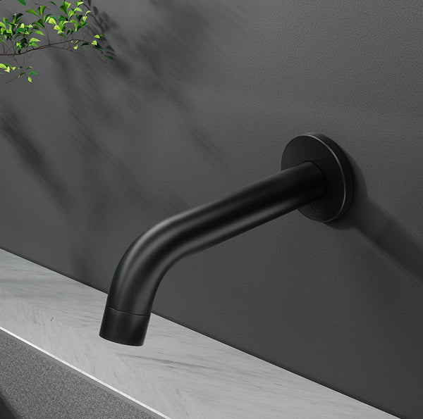 Cefito Bathroom Mixer Spout Wall Bath Tap Round Shower Bathtub Black Bathroom Sink Taps