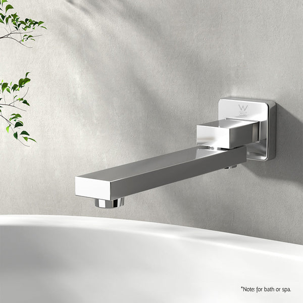 Cefito Bathroom Mixer Spout Wall Bath Tap Square Swivel Bathtub Chrome Bathroom Sink Taps