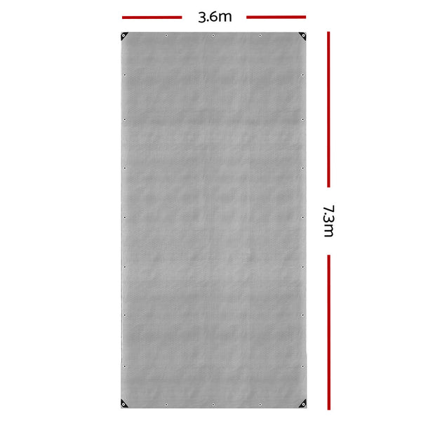 Instahut Tarp Tarpaulin 3.6X7.3M Canvas Camping Heavy Duty Sun Cover Tarps