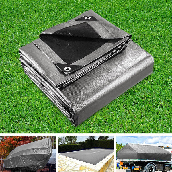 Instahut Tarp Tarpaulin 3X4.5M Canvas Camping Heavy Duty Sun Cover Tarps