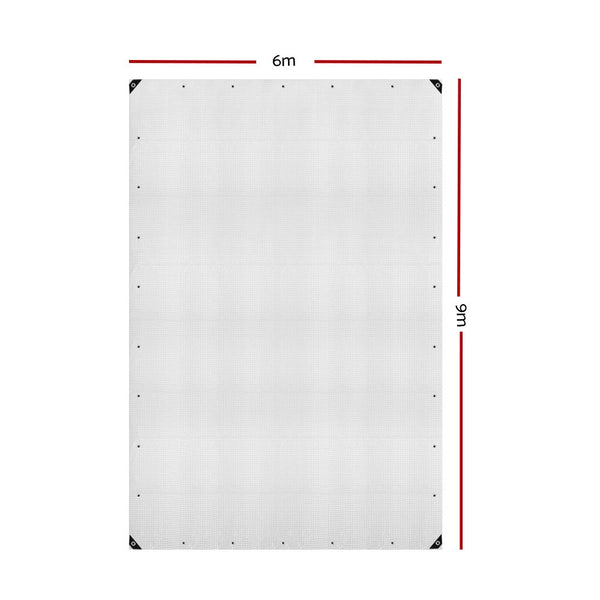Instahut Tarp Tarpaulin 6X9m Canvas Heavy Duty Camping Cover Clear Tarps